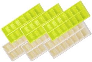 Morvi Wonder Plastic Prime Aanchal Fridge Ice Tray Set, 6 Pcs Tray 14 ...