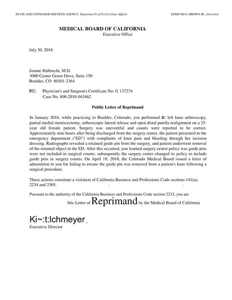 61+ Free Printable Letter Of Reprimand Templates [Word] Example