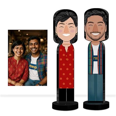 GULBONDA Personalized 2D Couple Miniature Figurine (Set of 2) | Custom ...