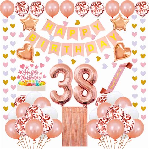 Santonila 38th Birthday Decorations Kit Happy Birthday Decorations ...