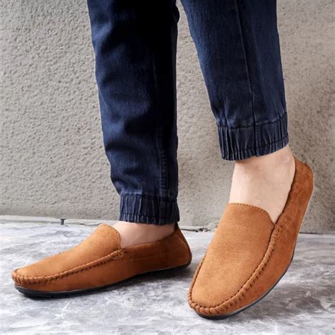 Kraasa Tan Synthetic Leather Slip On Loafers | For Men Price in India ...