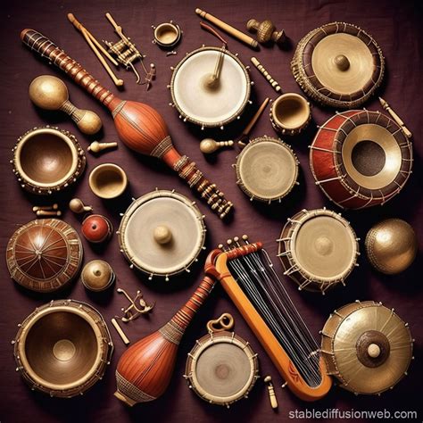Traditional Indian Musical Instruments Image | Stable Diffusion Online