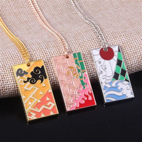 Buy Demon Slayer Tanjiro Necklace Pendant - Kimetsu No Yaiba Anime ...