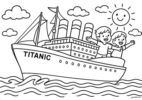 Adventure on the ocean liner Titanic - Titanic Coloring Pages