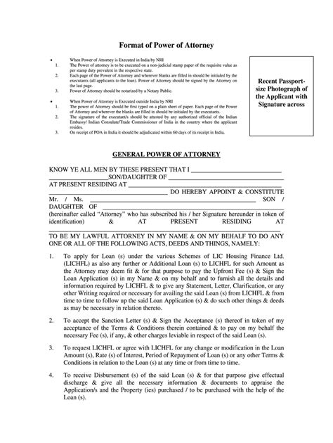 LICHFL General Power of Attorney - Blank Fillable Template | Fill Out ...