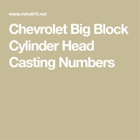 Chevy Head Casting Identification 的图像结果