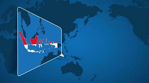 Location of Indonesia on the World Map with Enlarged Map of Indonesia with Flag. 23530441 Vector ...
