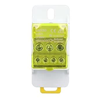 Terminal Distribution Box, Power Junction Box DIN Rail 690V 80A Brass ...