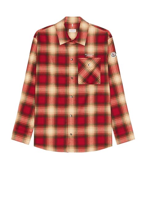 Moncler Long Sleeve Shirt in Plaid | FWRD
