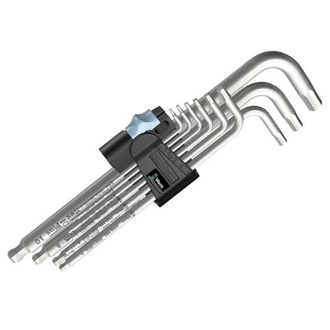 WERA 3950/9 PKL Paslanmaz Top Uzun Başlı Alyan Anahtar Takımı ...