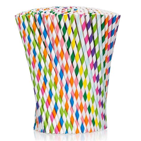 Imaashi Pack of 100 Eco-Friendly Paper Straws Pipes- 100% Biodegradable ...