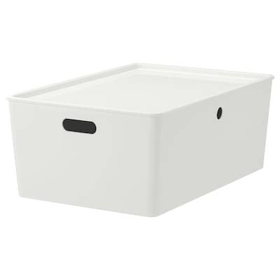 KUGGIS box with lid, white, 37x54x21 cm (14 ½x21 ¼x8 ¼") - IKEA