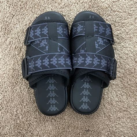 Kappa Women's Black Slides | Depop