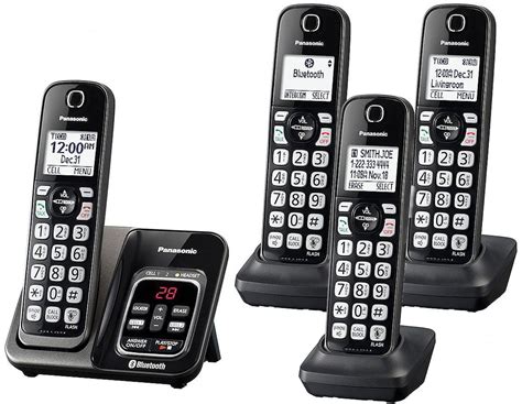 Panasonic Kx Tg744 Link2cell Cordless Bluetooth Landline Phone With ...