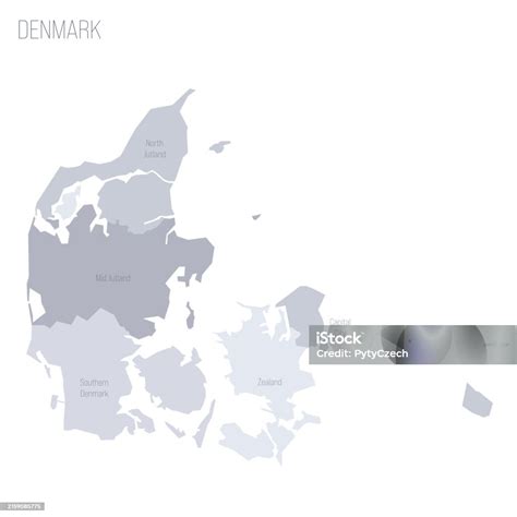 Denmark Political Map Of Administrative Divisions Stock Illustration - Download Image Now ...