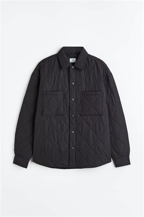 Men’s Black Relaxed Fit Quilted jacket | H&M IN