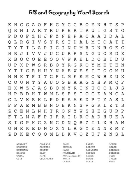 Image result for Geography Word Search Printable