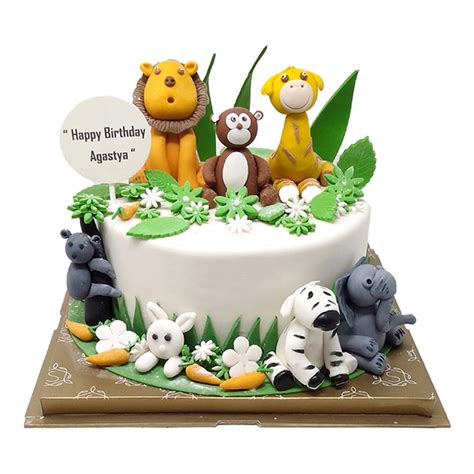 Buy Handcrafted Animal Kingdom Cake in India | Birthday Cakes