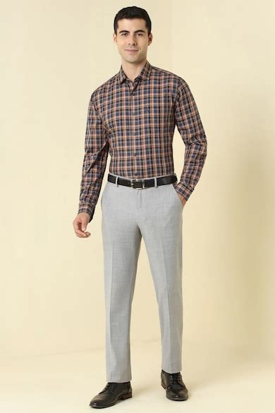 Buy Men Blue Checked Full Sleeves Formal Shirt Online - 39954003 ...