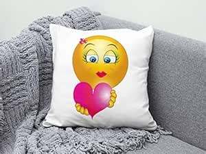 Buy PrintingZone Girly Cushion Smiley pillow 12x12 with Filler for Girl ...