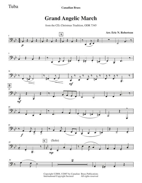 Grand Angelic March - Tuba by Canadian Brass Sheet Music for Brass ...