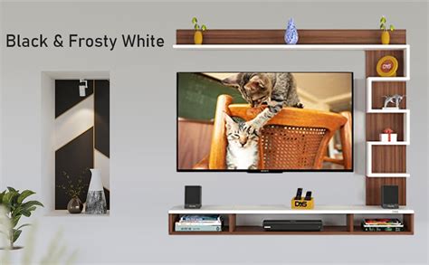 DAS Hubert Engineered Wood Wall Mount TV Entertainment Unit Stand Set ...