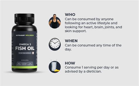 Nutrabay Wellness Omega 3 Fish Oil 1000mg per Capsule, 180mg EPA, 120mg ...