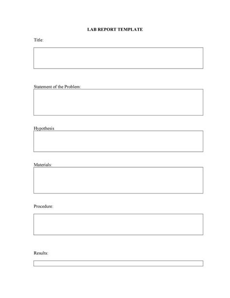 Image result for Lab Report Format Template