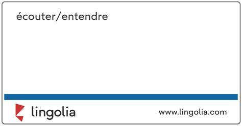 Image result for Entendre vs Ecouter