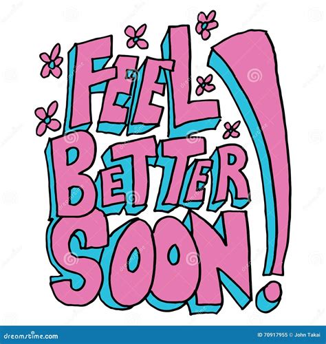 Feel better soon message stock vector. Illustration of feel - 70917955