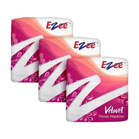 Ezee Velvet Tissue Paper Napkins 300 Pulls | Soft & Absorbent | Pack of ...