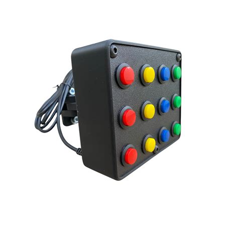 Sim racing button box for driving and flight simulators with 12 plug ...
