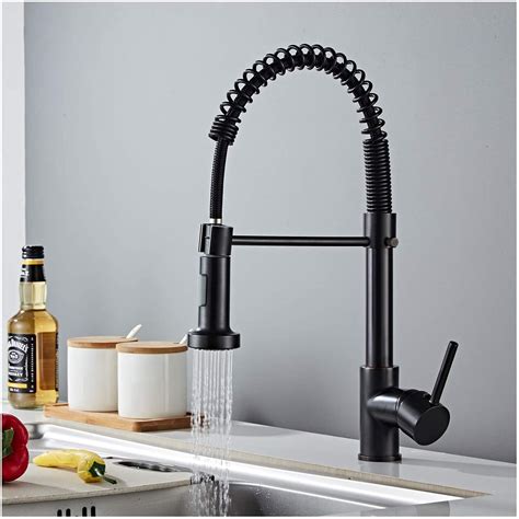 Buy Black Kitchen Tap, Pull Out Tap 360° Swivel with Shower 2 Water Jet ...