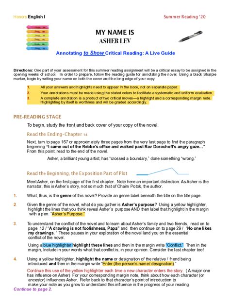 Fillable Online Chapter 12 Quiz: Quick Quiz - My Name Is Asher Lev Fax ...