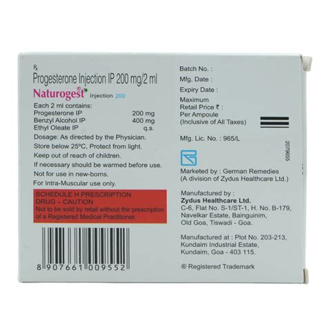 Naturogest 200 mg Injection 2 ml Price, Uses, Side Effects, Composition ...