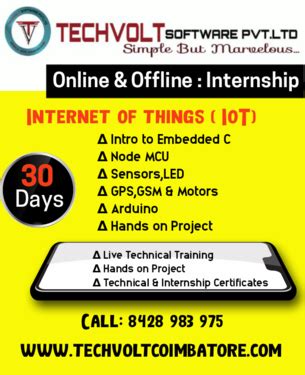 Online Offline Summer Internship IoT Intern At Coimbatore ...