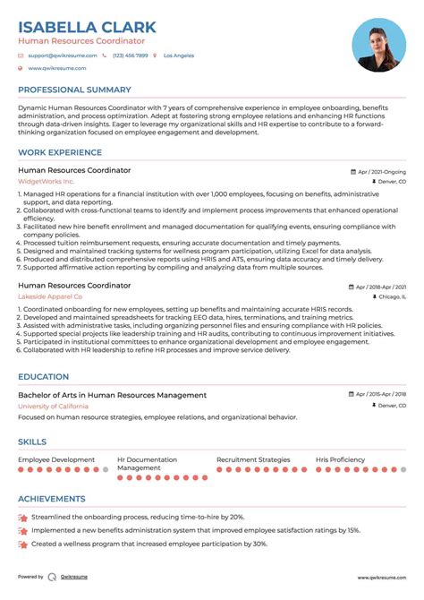 10+ Human Resources Coordinator Resume Samples & Templates for 2025