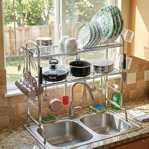 Buy Homify Stainless Steel Over The Sink Dish Drying Rack 28 Inch| 2 ...