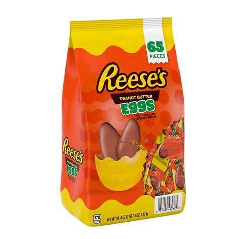Reeses Milk Chocolate Peanut Butter Easter Eggs Candy, 39.8 Ounce (65 ...