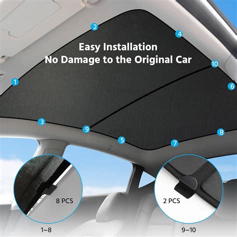 Buy Farmogo Model Y Sunshade Sunroof Windows Sunshade Reject UV/Heat ...