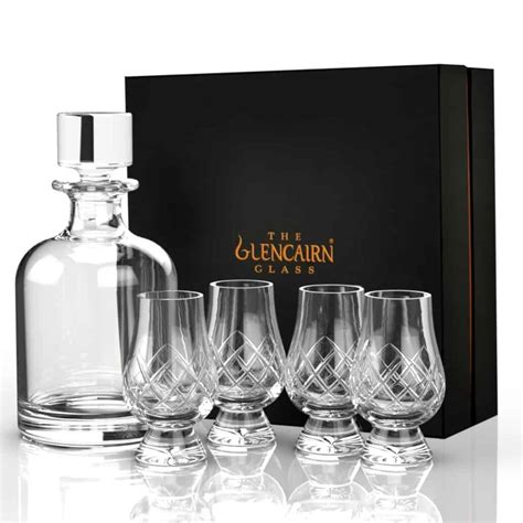 Glencairn Whisky Decanter Gift Set with Cut Crystal Glasses