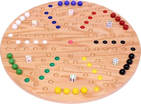 AmishToyBox.com Wahoo Marble Game Board Set - Round 18" Wide Marble ...