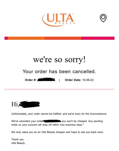 entire order cancelled? : r/Ulta