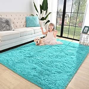 Buy Polyester Blend Dry Fab Anti Slip Shaggy Fluffy Fur Bedside Carpet ...