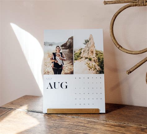 Monthly Photo Calendar with Brass Stand | Social Print Studio