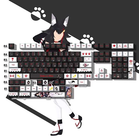 Vtuber Hololive Keycaps 132 Keys Ouro Kronii PBT Key Cover DYE Sublima