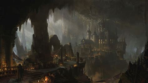 Download wallpaper 2560x1440 castle, dungeon, ruins, fantasy, art ...