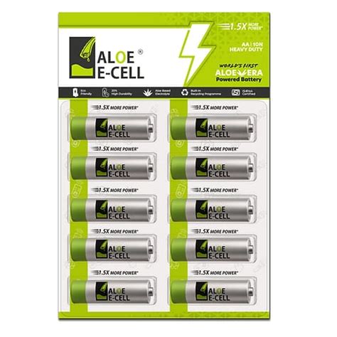 Aloe ECell Pack of 10 AA Batteries | 100% Eco-friendly | 20% Higher ...