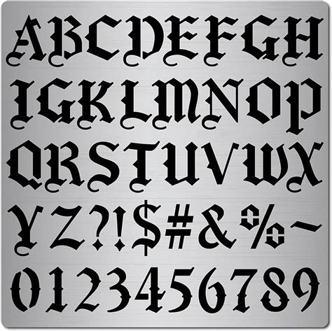 6.3 Inch Metal Gothic Font Lettering Stencil Stainless Steel Old ...
