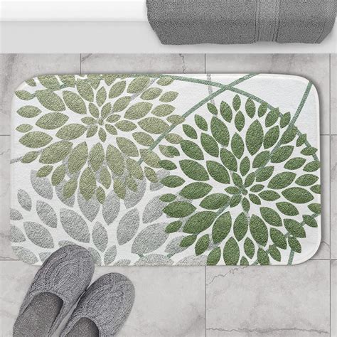 Amazon.com: Asamour Sage Green Dahlia Bathroom Rug Bath Mat Elegant ...